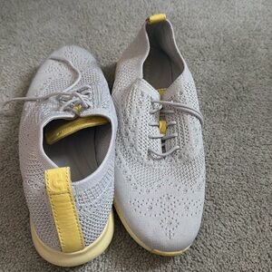 Cole Haan Women’s 9 2.0 Zerogrand Gray Yellow Oxford Wingtip Shoes